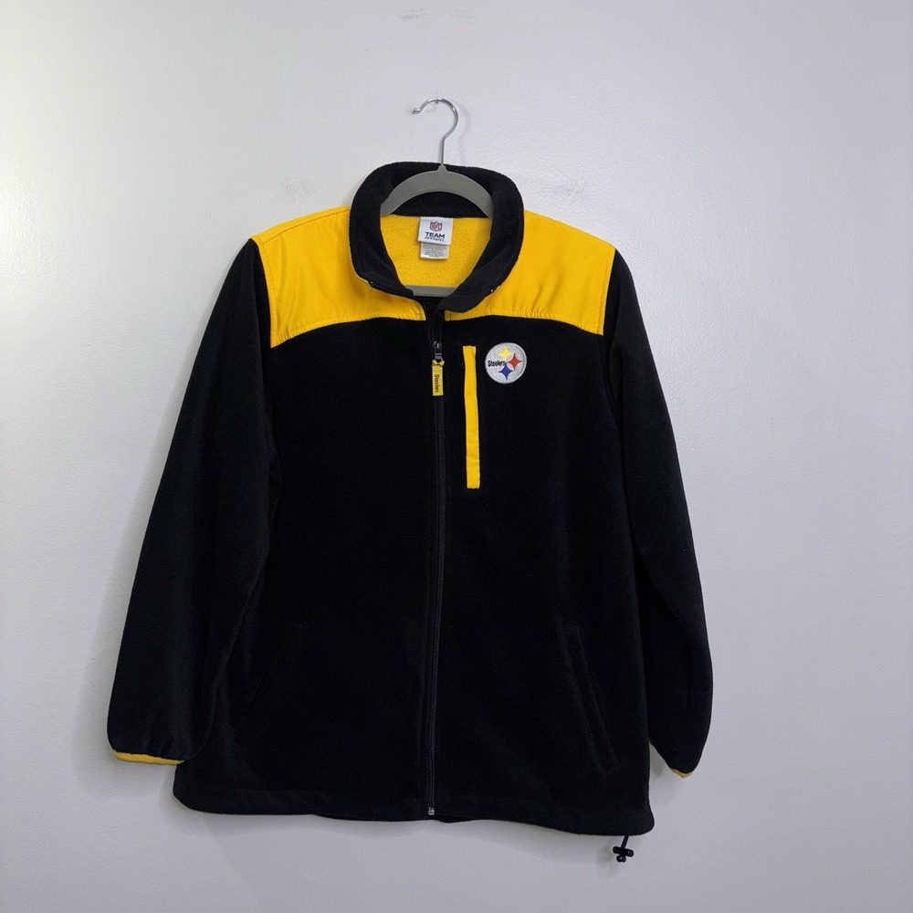 Pittsburgh Steelers Full Zip Fleece Jacket Size Large NFL TEAM APPAREL